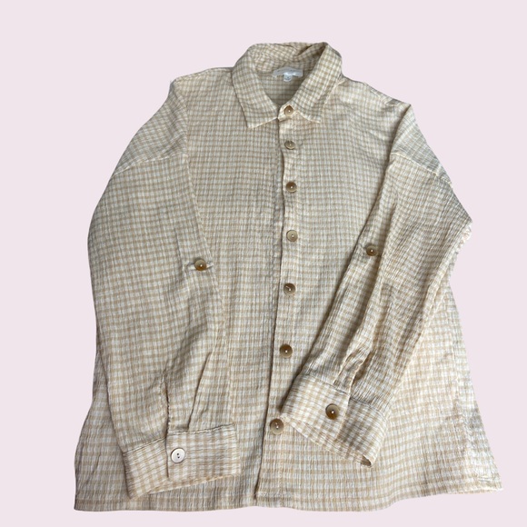 Line & Dot Taupe Delilah Blouse Size Small - Picture 4 of 5